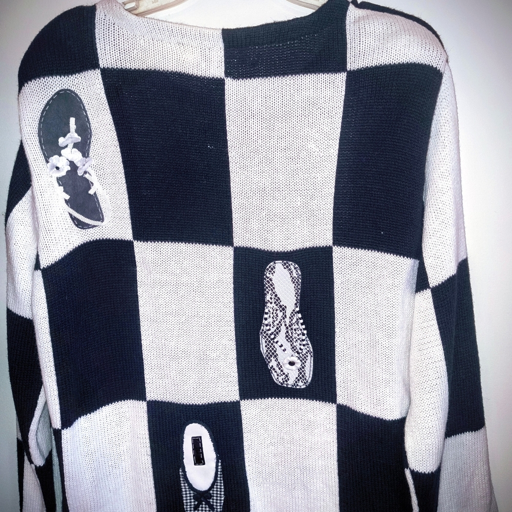 Susan Bristol Black & White Vintage Sweater Shoes, Sandal, Sneakers. Rare. Large - Picture 3 of 15